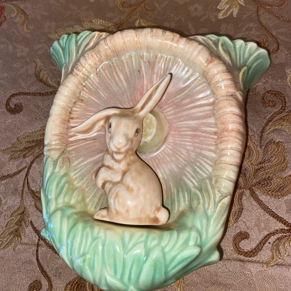 Cream and Green Rabbit Decor Accent - Picture 1 of 10